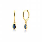 Sterling Silver Gold Vermeil CZ Teardrop Huggies