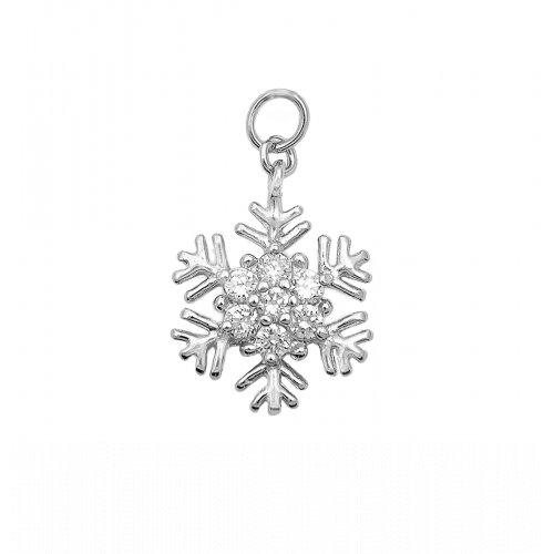 Silver CZ Center Snowflake Pendant (P-1294)