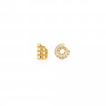 Sterling Silver Gold Vermeil CZ Doughnut & Choco Studs (ST-1631)