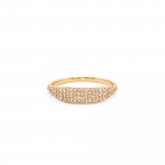 10K Yellow Gold Pave CZ Slim Signet Ring (GR-10-1111)