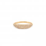 10K Yellow Gold Pave Diamond Slim Signet Ring (GR-10-1111)