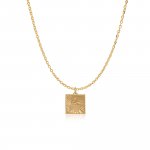 10K Yellow Gold Square Snake Medallion Necklace (GC-10-1121)
