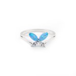 Sterling Silver Opal Butterfly Ring (R-1627)