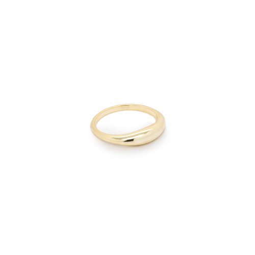 Sterling Silver Gold Vermeil Slim Dome Ring (R-1628-G)