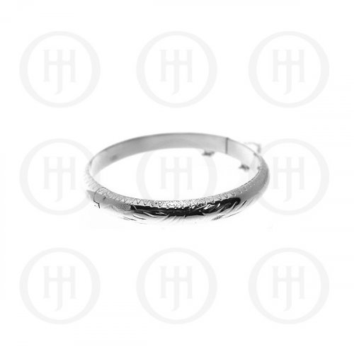 Silver Engraved Bangle Baby 55mm X 7mm (BB-102)