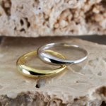 Sterling Silver Gold Vermeil Slim Dome Ring (R-1628-G)