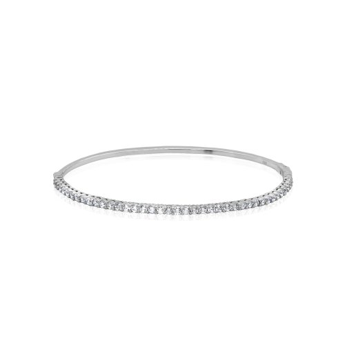 Sterling Silver Trendy CZ Stacking Bangle (IB-1103)