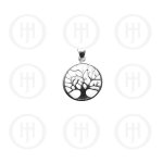 Plain Sterling Silver Tree of Life Circle Pendant (P-1098)