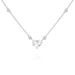 Sterling Silver CZ Heart Necklace (N-1549)