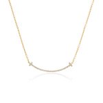 Sterling Silver Curved T-Bar with CZ Tiffâny Inspired Necklace (N-1156)