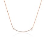 Sterling Silver Curved T-Bar with CZ Tiffâny Inspired Necklace (N-1156)