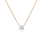 Sterling Silver CZ Single Stone Necklace (N-1148)