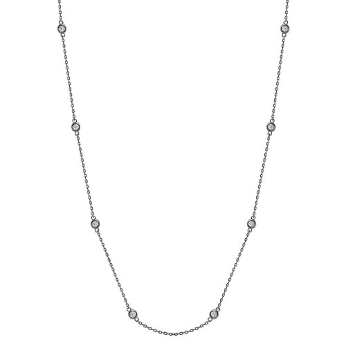 Silver Tiffany Inspired CZ by the Yard Necklace (N-1007-B)