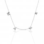 Sterling Silver MAMA Letter Necklace (N-1561)