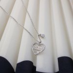 Sterling Silver MOM Halo CZ Heart Necklace (N-1552)