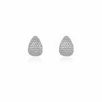 Sterling Silver Chunky CZ Pave Tear Drop Studs (ST-1640)