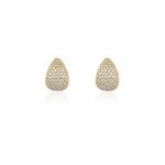 Sterling Silver Chunky CZ Pave Tear Drop Studs (ST-1640)