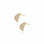 Sterling Silver Chunky CZ Pave Tear Drop Studs (ST-1640)