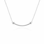 Sterling Silver Curved Bar Necklace (N-1564)