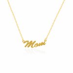 10K Yellow Gold MOM Script Necklace (GC-10-1122)