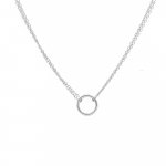 Sterling Silver Double Chain circle Necklace (N-1250)