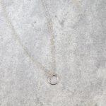 Sterling Silver Double Chain circle Necklace (N-1250)