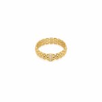 Sterling Silver Gold Vermeil Chunky CZ Panther Link Ring (R-1636)