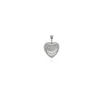 Silver CZ & "Mom" Engraved Heart Italian Locket (LOC-HE-1063)
