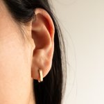 10K Yellow Gold U Shape Hinged Huggies Earring (GHUG-10-1030)