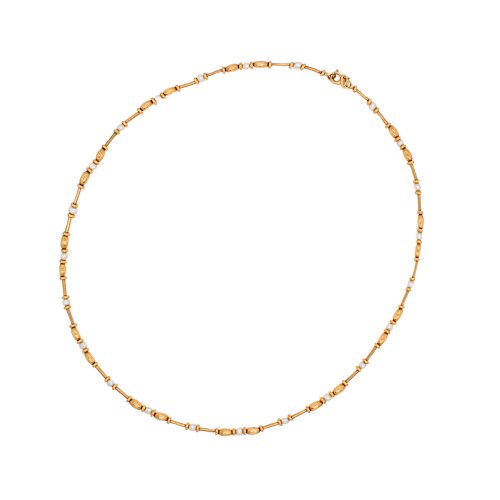 14K Yellow Gold Pearls &amp; Beads Necklace (GC-14-1020)