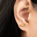 Sterling Silver OMG Letters Studs (ST-1641)