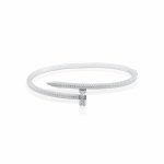 Sterling Silver CZ Nail Bangle (IB-1106)