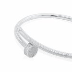 Sterling Silver CZ Nail Bangle (IB-1106)