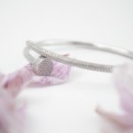 Sterling Silver CZ Nail Bangle (IB-1106)