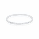 Sterling Silver Screw Pattern Bangle (IB-1107)