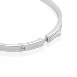 Sterling Silver Screw Pattern Bangle (IB-1107)