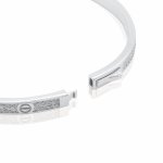 Sterling Silver CZ Pave Screw Pattern Bangle (IB-1108)