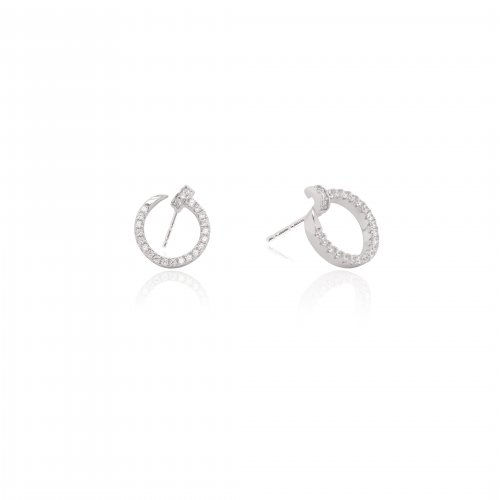 Sterling Silver CZ Nail Stud Earrings (ST-1645)