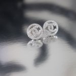 Sterling Silver Cḣanel Inspired Stud Earrings (ST-1646)