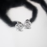 Sterling Silver Cḣanel Inspired Stud Earrings (ST-1646)