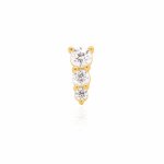 14K Yellow Gold Gradual CZ Stud Flat Screwback Single Pierce (GE-14-1043)