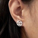 Sterling Silver Cḣanel Inspired Stud Earrings (ST-1646)