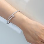 Sterling Silver CZ Nail Bangle (IB-1106)