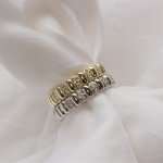 Sterling Silver Alternating CZ Bar Band Ring (R-1637)