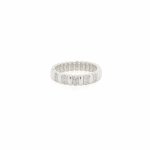 Sterling Silver Alternating CZ Bar Band Ring (R-1637)