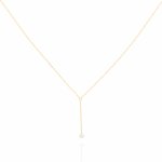 Sterling Silver Gold Vermeil Pearl Drop Necklace (N-1570)