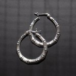 Sterling Silver Chunky Bamboo Hoops (HP-1103)