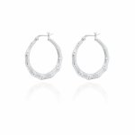 Sterling Silver Chunky Bamboo Hoops (HP-1103)