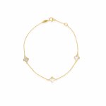 10K Yellow Gold MOP Clovers Bracelet (GB-10-1123)