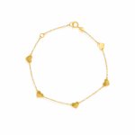 10K Yellow Gold Heart by the Yard Enamel Beads Bracelet (GB-10-1126)